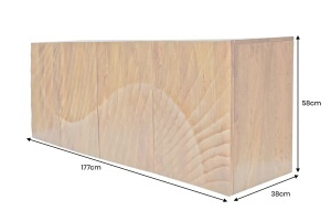 BUFET LIVING SUSPENDAT, SCORPION 180CM, LEMN DE MANGO, 3D, CULOARE NATUR/MARO, ARTIM GROUP SELECTION - Img 4