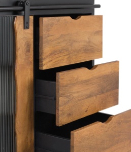 BUFET LIVING ZANZIBAR 190CM, REALIZAT DIN LEMN DE MANGO SI METAL, CULOARE NATUR/NEGRU, STIL INDUSTRIAL, GINER Y COLOMER - Img 6