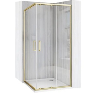 CABINA DE DUS CITY 90X90, GOLD, CU CADITA SAVOY NEAGRA, CALITATE SUPERIOARA