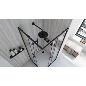 CABINA DE DUS CITY 90X90, NEAGRA, CU CADITA SAVOY NEAGRA, CALITATE SUPERIOARA - Img 5