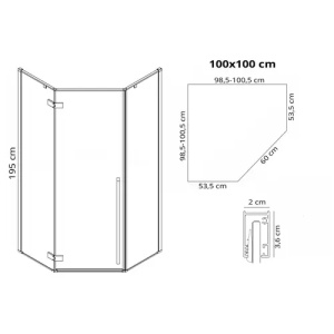 CABINA DE DUS DIAMOND 100X100, AURIU PERIAT, CALITATE SUPERIOARA - Img 6