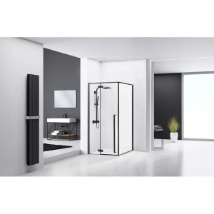 CABINA DE DUS FARGO 100X80, NEGRU MAT, CU CADITA SAVOY NEAGRA, CALITATE SUPERIOARA - Img 3