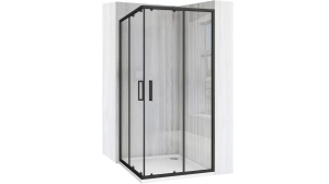 CABINA DE DUS REA CITY, CULISANTA, 80x80 CM, NEGRU, DIN STICLA, FARA CADITA, CALITATE SUPERIOARA