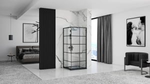 CABINA DE DUS REA CONCEPT, CULISANTA, 90x90 CM, NEGRU, DIN STICLA, FARA CADITA, CALITATE SUPERIOARA - Img 2