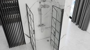 CABINA DE DUS REA MOLIER DOUBLE, PLIABILA, 100x110CM, NEGRU, DIN STICLA, CALITATE SUPERIOARA - Img 3
