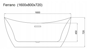 CADA DE BAIE FREESTANDING FERRANO, 160 CM, ALB, DIN ACRIL, CALITATE SUPERIOARA - Img 8