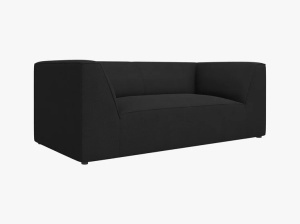 CANAPAEA RUBY, CU 2 LOCURI, NEAGRA, CU TAPITERIE DIN TEXTIL STRUCTURAT OTTAWA, MICADONI - Img 2