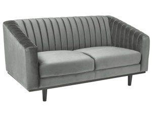 CANAPEA ASPREY 2, GRI BLUVEL 14/WENGE, TAPITERIE DIN CATIFEA SI PICIOARE DIN LEMN