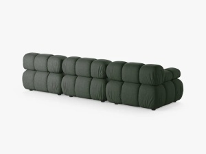 CANAPEA BELLIS, CU 3 LOCURI, VERDE INCHIS, CU TAPITERIE DIN TEXTIL STRUCTURAT LIBERTY, MICADONI - Img 3