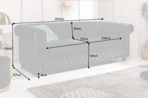 CANAPEA CHESTERFIELD, 205CM, CATIFEA VERDE, DESIGN CLASIC, ARTIM GROUP SELECTION - Img 8