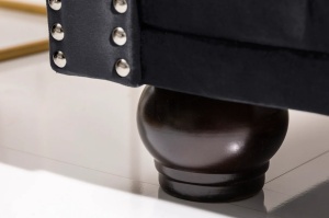 CANAPEA, CHESTERFIELD, 205CM CU 3 LOCURI, MATERIAL CATIFEA DE CULOARE NEAGRA, ARTIM GROUP SELECTION - Img 4