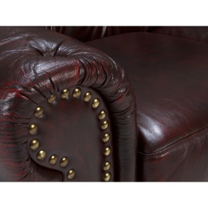 CANAPEA CHESTERFIELD 224CM, DIN LEMN SI PIELE NATURALA, CULOARE MARO, ARTIM SELECTION - Img 5
