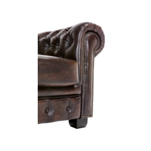 CANAPEA CHESTERFIELD 5 LOCURI, 310CM, DIN LEMN SI PIELE NATURALA, CULOARE MARO, ARTIM SELECTION - Img 4