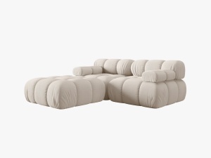 CANAPEA/COLTAR MODULAR BELLIS, 3 LOCURI, 188 CM, BEJ DESCHIS 23, TAPITERIE DIN CATIFEA 3D, DESIGN DEOSEBIT - Img 5