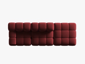 CANAPEA/COLTAR MODULAR BELLIS DREAPTA, 3 LOCURI, 282 CM, ROSU INCHIS 59, TAPITERIE DIN CATIFEA, DESIGN DEOSEBIT - Img 4