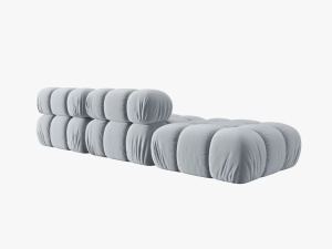 CANAPEA/COLTAR MODULAR BELLIS STANGA, 3 LOCURI, 282 CM, ALBASTRU DESCHIS 80, TAPITERIE DIN CATIFEA, DESIGN DEOSEBIT - Img 3