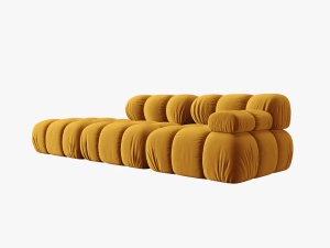 CANAPEA/COLTAR MODULAR BELLIS STANGA, 3 LOCURI, 282 CM, GALBEN 41, TAPITERIE DIN CATIFEA, DESIGN DEOSEBIT - Img 4