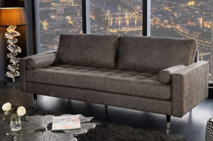 CANAPEA, COZY 220CM, MICROFIBRA, GRI ANTICHIZAT, COD 42139, DESIGN EXCLUSIVIST