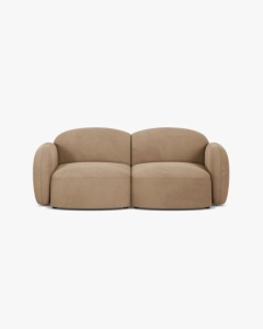 CANAPEA CU 2 LOCURI BLAIR, 194X 95, BEJ MIGDALA, CU TAPITERIE DIN TEXTIL CATIFEA CASINO, MICADONI