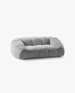 CANAPEA CU 2 LOCURI DIANA, ARGINTIU, 114X214 CM, TAPITAT CU TAPITERIE DIN TEXTIL 3D SONIC MICADONI - Img 2