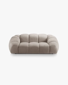 CANAPEA CU 2 LOCURI DIANA, BEJ INCHIIS, 114X214 CM, TAPITAT CU TAPITERIE DIN TEXTIL STRUCTURAT BUBBLE, MICADONI