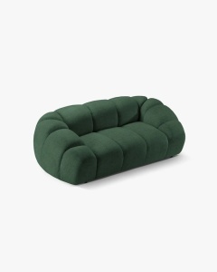 CANAPEA CU 2 LOCURI DIANA, VERDE, 114X214 CM, TAPITAT CU TAPITERIE DIN TEXTIL STRUCTURAT BUBBLE, MICADONI