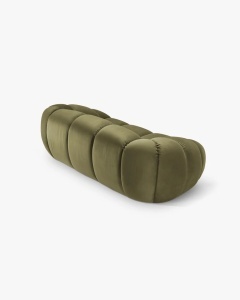 CANAPEA CU 2 LOCURI DIANA, VERDE, 114X214 CM, TAPITAT CU TAPITERIE DIN TEXTIL CATIFEA SALVADOR, MICADONI - Img 3