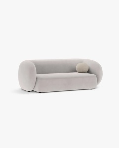 CANAPEA CU 2 LOCURI KATE, GRI DESCHIS, 183X99 CM, TAPITAT CU TAPITERIE DIN TEXTIL CATIFEA SALVADOR, MICADONI - Img 2