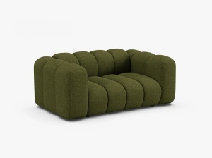 CANAPEA CU 2 LOCURI LUPIN 170, VERDE MASLINIU INCHIS, CU TAPITERIE DIN TEXTIL BOUCLE BALOO MICADONI - Img 2