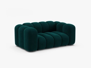 CANAPEA CU 2 LOCURI LUPIN 170, VERDE PETROL INTENS, CU TAPITERIE DIN CATIFEA VENUS, BALOO MICADONI - Img 2