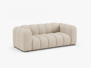 CANAPEA CU 2 LOCURI LUPIN 198, BEJ, CU TAPITERIE DIN TEXTIL BOUCE BALOO, MICADONI - Img 2