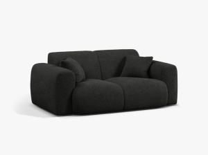 CANAPEA CU 2 LOCURI, MOLINO, 170 CM, NEGRU, CU TAPITERIE DIN TEXTIL BOUCLE BALOO, MICADONI - Img 2