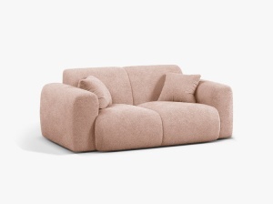 CANAPEA CU 2 LOCURI, MOLINO, 170 CM, ROZ PUDRAT, CU TAPITERIE DIN TEXTIL BOUCLE BALOO, MICADONI - Img 2