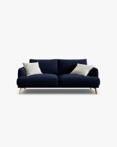 CANAPEA CU 2 LOCURI, NAOMI, ALBASTRU ROYAL, 170X95 CM, TAPITAT CU TAPITERIE DIN TEXTIL CATIFEA SALVADOR, MICADONI