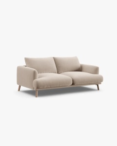 CANAPEA CU 2 LOCURI, NAOMI, BEJ, 170X95 CM, TAPITAT CU TAPITERIE DIN TEXTIL CATIFEA SALVADOR, MICADONI - Img 3