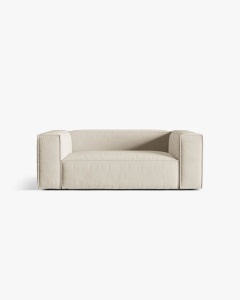 CANAPEA CU 2 LOCURI, NURIA BEJ, 170X110 CM, TAPITAT CU TAPITERIE DIN TEXTIL CATIFEA PARIS, MICADONI