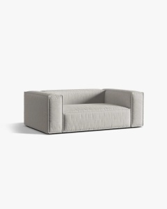 CANAPEA CU 2 LOCURI, NURIA GRI DESCHIS, 170X110 CM, TAPITAT CU TAPITERIE DIN TEXTIL STRUCTURAT LIBERTY, MICADONI - Img 2