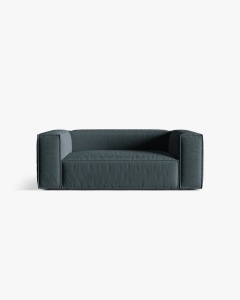 CANAPEA CU 2 LOCURI, NURIA PETROL INCHIS, 170X110 CM, TAPITAT CU TAPITERIE DIN TEXTIL STRUCTURAT LIBERTY, MICADONI