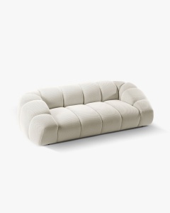 CANAPEA CU 3 LOCURI DIANA, BEJ DESCHIS, 234X114 CM, TAPITAT CU TAPITERIE DIN TEXTIL 3D SONIC, MICADONI - Img 2