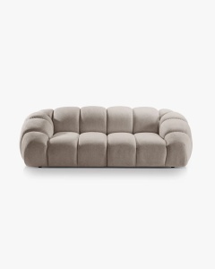 CANAPEA CU 3 LOCURI DIANA, BEJ INCHIS, 114X254 CM, TAPITAT CU TAPITERIE DIN TEXTIL STRUCTURAT BUBBLE, MICADONI