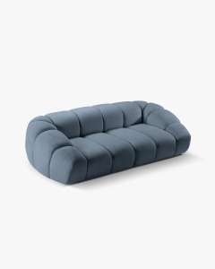 CANAPEA CU 3 LOCURI DIANA, BLUE JEANS, 234X114 CM, TAPITAT CU TAPITERIE DIN TEXTIL STRUCTURAT BUBBLE, MICADONI - Img 2