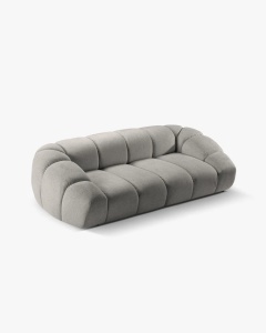 CANAPEA CU 3 LOCURI DIANA, GRI DESCHIS, 114X254 CM, TAPITAT CU TAPITERIE DIN TEXTIL STRUCTURAT BUBBLE, MICADONI