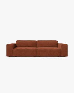 CANAPEA CU 3 LOCURI JODIE, 204X99 CM, ADANCIME SCAUN 62 CM, CARAMIZIU, TAPITAT CU TAPITERIE DIN TEXTIL STRUCTURAT LIBERTY, MICADONI