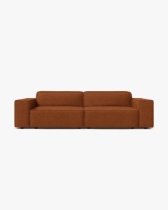 CANAPEA CU 3 LOCURI JODIE, 204X99 CM, ADANCIME SCAUN 62 CM, CARAMIZIU, TAPITAT CU TAPITERIE DIN TEXTIL BOUCLE BALOO, MICADONI