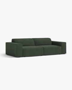 CANAPEA CU 3 LOCURI JODIE, 204X99 CM, ADANCIME SCAUN 62 CM, VERDE MUSCHI, TAPITAT CU TAPITERIE DIN TEXTIL STRUCTURAT LIBERTY, MICADONI - Img 2