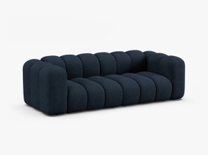 CANAPEA CU 3 LOCURI LUPIN 228, ALBASTRU INCHIS, CU TAPITERIE DIN TEXTIL BOUCLE BALOO, MICADONI - Img 2