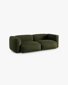 CANAPEA CU 3 LOCURI MARTINA, 120X184 CM, ADANCIME SCAUN 90 CM, VERDE, TAPITAT CU TAPITERIE DIN TEXTIL STRUCTURAT BOSTON, MICADONI - Img 2