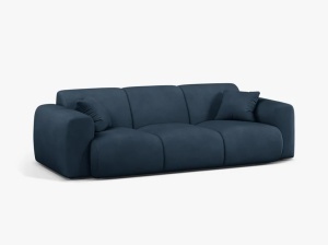 CANAPEA CU 3 LOCURI, MOLINO, 235 CM, ALBASTRU ROYAL, CU TAPITERIE DIN TEXTIL CHENILLE REBEL, MICADONI - Img 2
