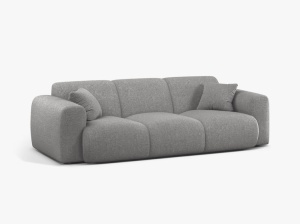 CANAPEA CU 3 LOCURI, MOLINO, 235 CM, GRI DESCHIS, CU TAPITERIE DIN TEXTIL CHENILLE EDEN, MICADONI - Img 2