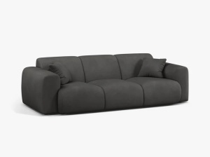CANAPEA CU 3 LOCURI, MOLINO, 235 CM, GRI INCHIS, CU TAPITERIE DIN TEXTIL CHENILLE REBEL, MICADONI - Img 2